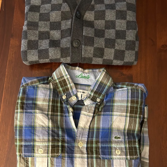 Lacoste button down shirt and gap Cardigan - Picture 3 of 5
